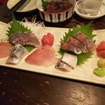 金町製麺 - 刺身盛り合わせ