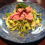 日本料理 すがわら - 黒毛和牛湯引き　きざみ野菜　胡麻ダレ