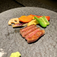 神楽坂 鉄板焼 向日葵 - 黒毛和牛サーロインステーキと焼き有機野菜