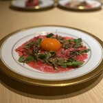雪月花 たなかさとる - 最上牛サーロインユッケ 三河満月卵で