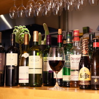 Extensive wine menu selected by the chef