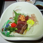 本家伴久 - 酢の物（鹿肉のたたき）