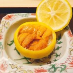 道人 - 柚子釜　飯蒸し　雲丹