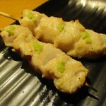 心人 - ささみ：中心部はレアー食感で、山葵トッピング。　　　　　2019.12.06