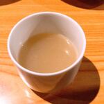 炭火やきとり 伝兵衛 - コースに付いてくる鷄スープ(これは抜群に
美味しいです‼︎)