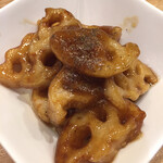 かつぎや - 旬の味覚シリーズ蓮根の山椒炒め　山椒が効いていて旨味たっぷり