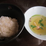阿子那 - ランチの御飯と吸い物
