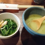 菜っぱ - 水菜のサラダと スープ