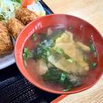 彩葉茶屋 - 味噌汁は家庭的な味で嬉しい。