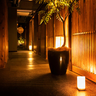 A soothing and relaxing space with a Japanese atmosphere