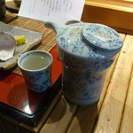 そば処 楽一 - 焼酎（雲海だったかと）。