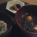 六雁 - じゃこ高菜ご飯　赤出汁　香の物