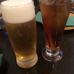 ダバ インディア - 【生ビール】600円と【ウーロン茶】500円
