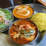 Namasute Roiyaru Indo - カレーはベジタブルと日替りの二種