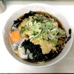 きぬそば - 春菊そば（380円）＋生玉子（50円）