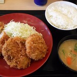 Katsuya - ラーメンコロッケ＆ひれカツ合盛り定食