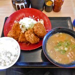 Katsuya - ラーメンコロッケとロースカツ定食（とん汁（大））