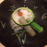 味ひろ - [吸い物]
      鱧、牛蒡、オクラ、蓴菜