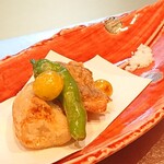 割烹 いま村 - エビ芋と鯛の唐揚げ