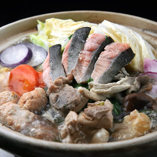 近江鶏とビワマスと近江野菜の10倍濃縮しじみ汁ちゃんこ鍋コース 花様 ｎｕ茶屋町 Ka You 大阪梅田 阪急 居酒屋 食べログ