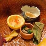 東京 芝 とうふ屋うかい - 2019落花生とうふ いくら膾 柿の葉寿し 鴨のロース煮