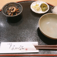 天麩羅 なか江 - 天麩羅定食の小鉢など(ご飯と椀が付きますが写真撮り忘れです。)