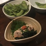 海鮮炉端 魚友 - 枝豆、あん肝ポン酢