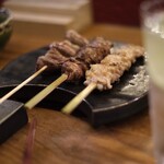 Yakitori Sada Juurou - 首肉、白レバー、ハツ
