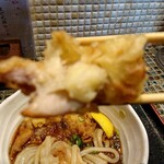 たけうちうどん店 - とり天の断面