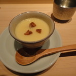 鮨 安吉 - このわたの茶碗蒸し、ばちこ乗せ