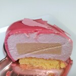 ショコラトリー・パティスリー ソリリテ - ほのかに甘酸っぱいルビーチョコに苺とライチが上品なムース、華やかでクセのあるジャスミン香るクリームがアクセント