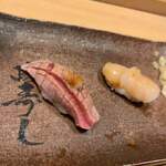 おたる政寿司 - 炙り中トロ　¥610
            ほたて　¥400