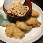 鳥どり - 水炊き塩唐揚げ、れんこんチップ