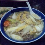 Teuchi Udon Shikokuya - 肉ぎざみうどん950円プラス生卵100円