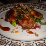 ル シエール - 鶉のポワレ　クルミとマスタードソース　サラダ仕立て