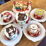 C.101 - キャットロール5 、５種類の猫から好きな猫を選べるミニデコケーキ。