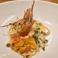 魚タリアン YO - 赤海老とウニのクリームソース✨
                    は+200円。