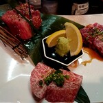 Sumibiyakiniku Isami - 勇の自慢の肉3種盛り2180円