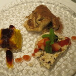 リストランテ サクラ - クルミのセミフレッド、かぼちゃのプリン、ティラミス