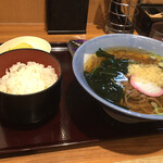 若菜そば - 朝定食A 400円