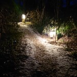 高峰温泉 - 夜の小径(昼寝の間は吹雪だったようです)