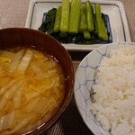 高峰温泉 - 朝食の野沢菜漬けは絶品