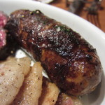 ラ・ブーシェリー・デュ・ブッパ - グリル盛合せ(青首鴨、猪の赤身、ホルモン黒豚のソーセージ、黒豚のバラ肉)2