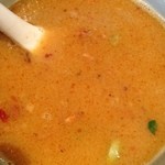 鶏そば 三歩一 - スープ割り　少しラー油も入れてみました　201203