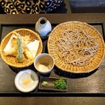 蕎麦の実 よしむら - 天ざる　プラスメニュー　海老天丼　十割蕎麦
