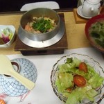 Kamihira - 蟹釜飯セット　蟹釜飯にはサラダは基本的に付きません