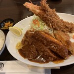 とんかつ ひろ喜 - 特選ロースとんかつ&海老フライ定食（￥1500）