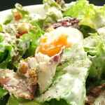 Caesar salad with hot spring eggs