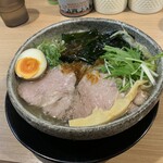 布施 細見商店 - 冷やしえび塩ラーメン（大盛）（￥900）