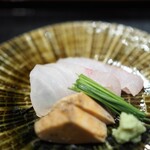 津の守坂 小柴 - 造り1　クエ　あん肝